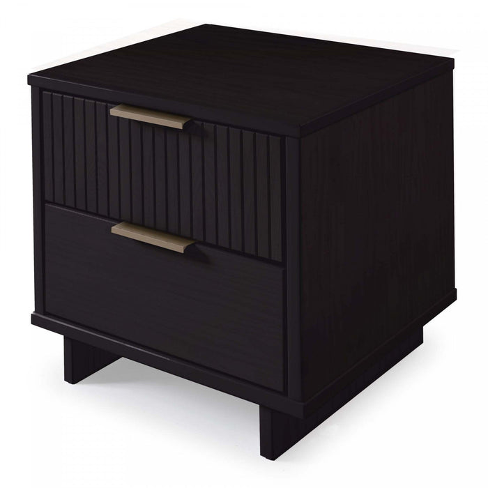 Granville Modern 18\" Nightstand in Black (2-Drawer) - Set of 2 