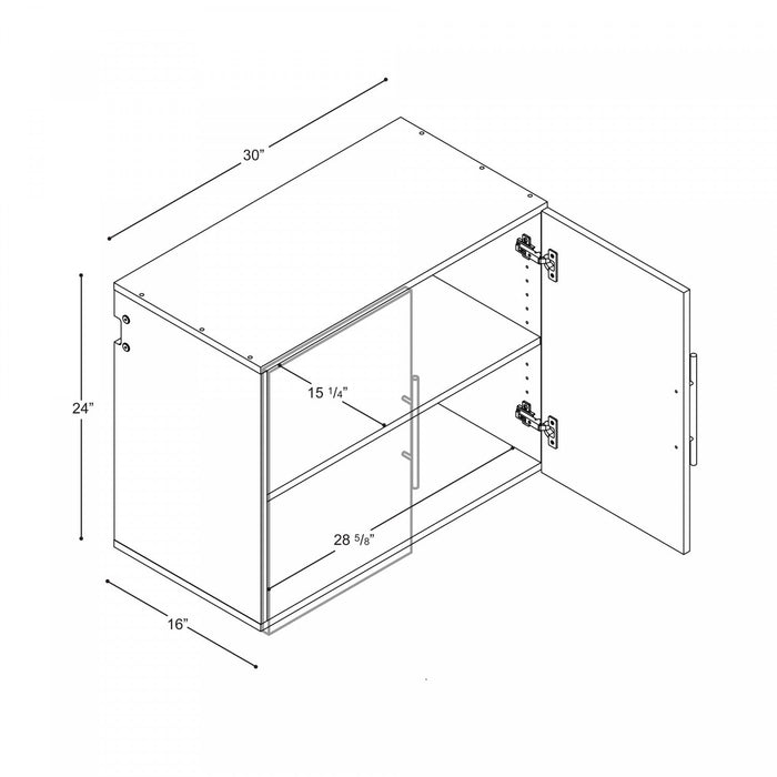 Hangups 30\" Upper Storage Cabinet - Light Grey