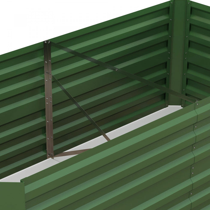 Outsunny Raised Garden Bed, 71\" X 35\" X 23\" Galvanized Steel Planters For Outdoor Plants With Multi-