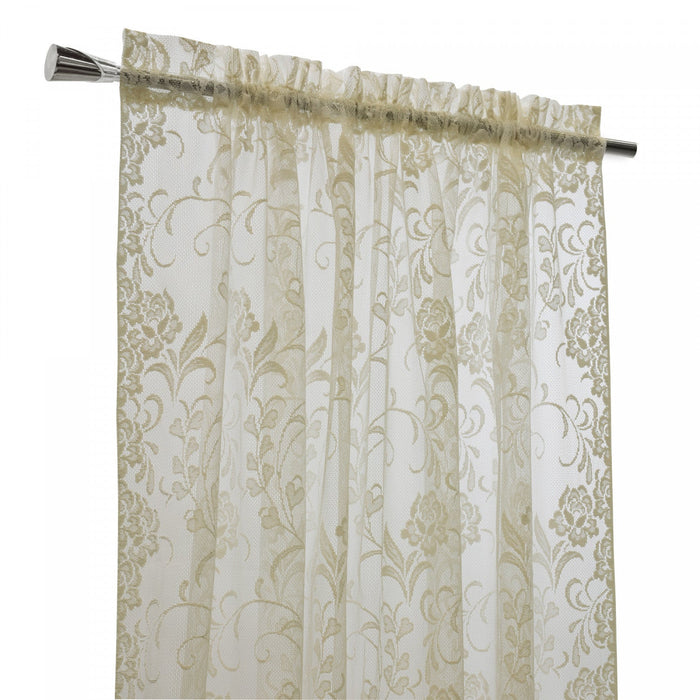 Habitat Limoges Ivory Sheer Rod Pocket Curtain Panel - 55 x 63