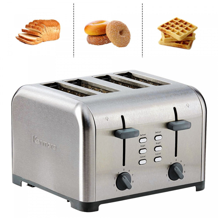 Kenmore 4-Slice Toaster with Dual Controls Stainless Steel - KKTSDC4SS