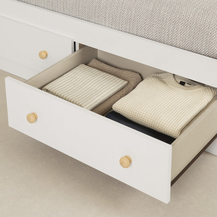 Summertime Mate's Platform Storage Bed With 3 Drawers - Pure White 