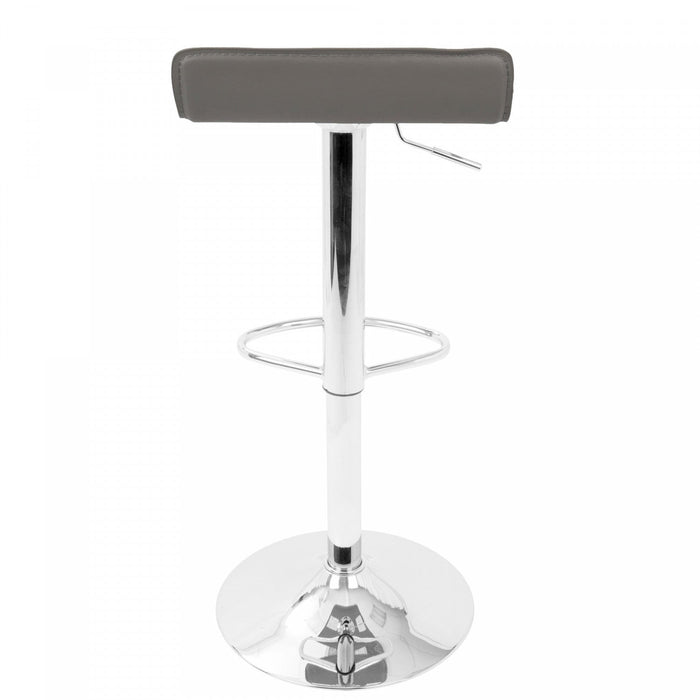 LumiSource Ale Grey Fabric Contemporary Adjustable Height Barstool with Swivel - Set of 2