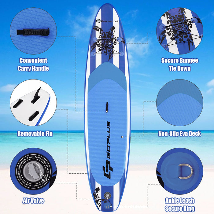 Goplus 11’ Inflatable Stand Up Paddle Board Sup W/carrying Bag Aluminum Paddle