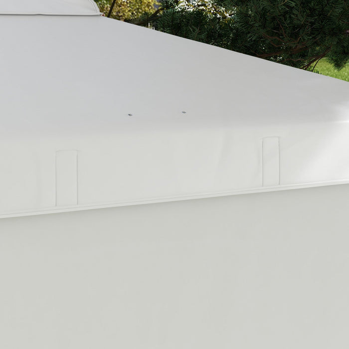 Outsunny 8x8 Adjustable Pop Up Canopy Tent W/ 1 Sidewall, Carry Bag, White