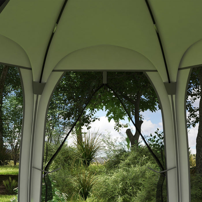 Outsunny 11' X 11.5' Screen Tent, Pop Up Gazebo With 2 Doors, Cream White