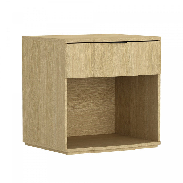 Clive Mid-Century Modern 22\" Nightstand in Natural Oak (1-Drawer) 