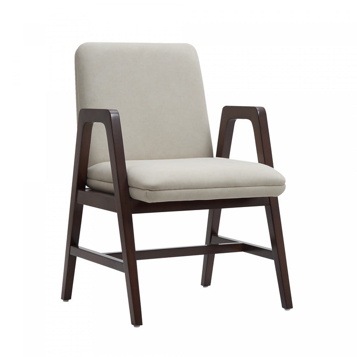 Stella Modern Wood Velvet Armchair in Champagne 