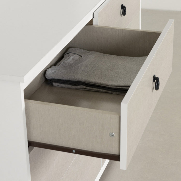 Plenny 6-Drawer Dresser - White Beige