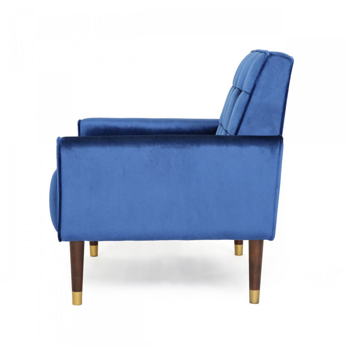 Henley Modern Accent Seating Arm Chair With Tufted Back,polyester Upholstery,blue Accent Chair 