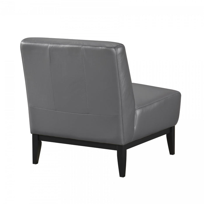 Murdock Accent Chair Dark Grey Leather 