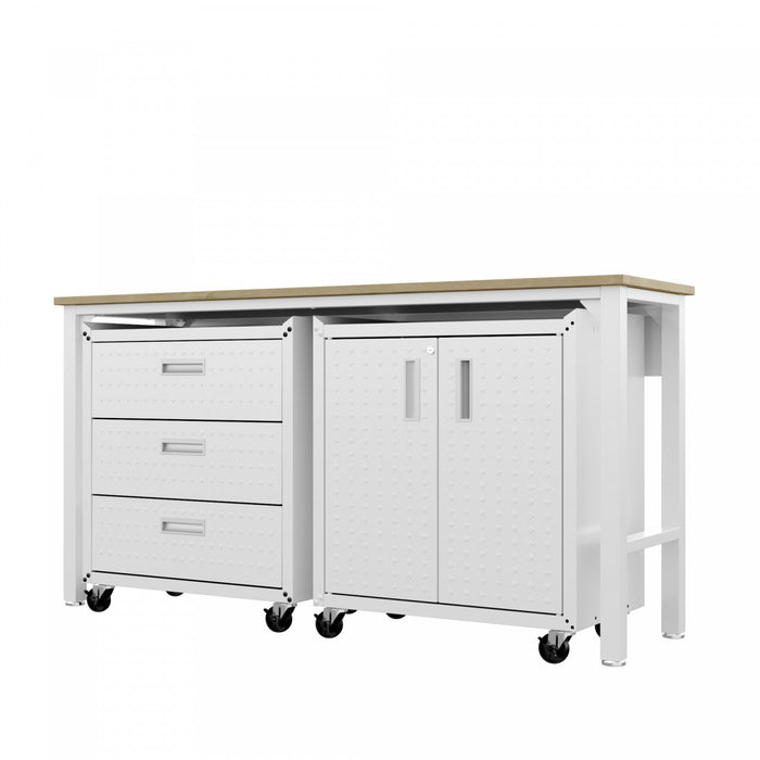 Fortress Modern 3-Piece Garage Set in White Garage Storage 