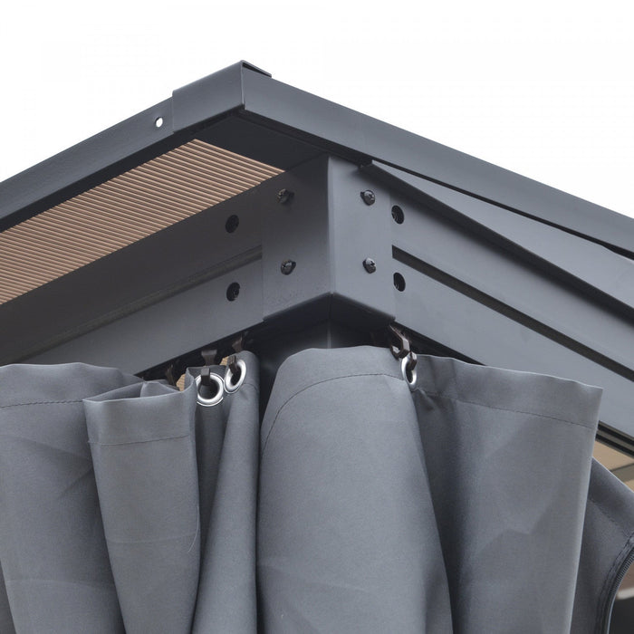 Outsunny 10' X 13' Outdoor Hardtop Pergola Pc Roof Gazebo Party Tent Garden Sun Shelter Waterproof A