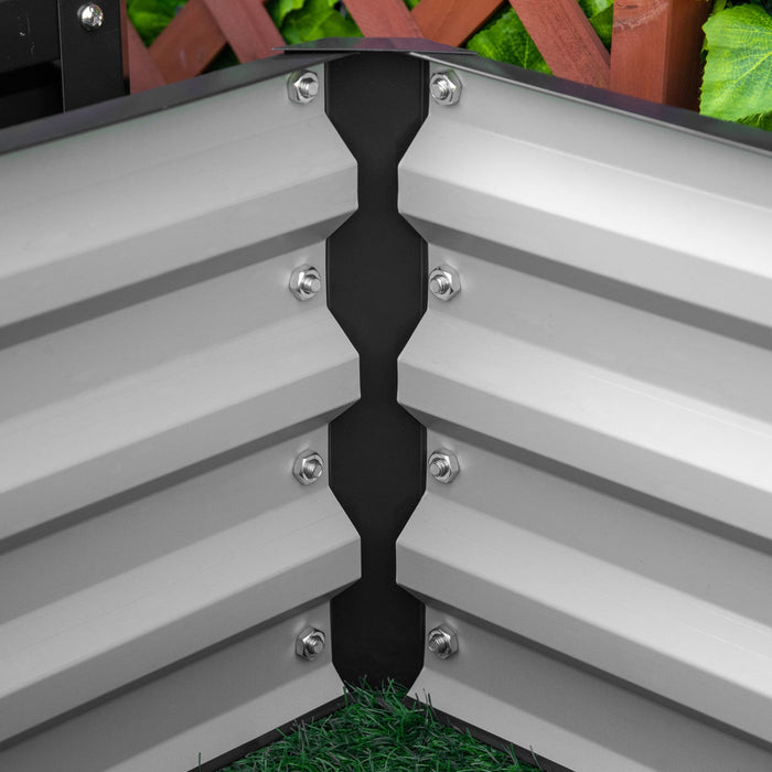 Outsunny 2' X 2' X 1' 2-pieces Raised Garden Bed With Color Steel Frame For Vegetables, Flowers, Her