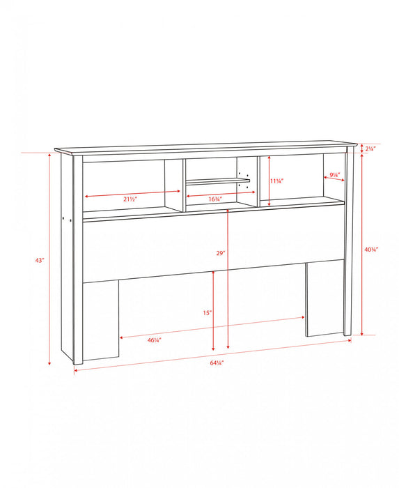 Full/Queen Bookcase Headboard - Espresso