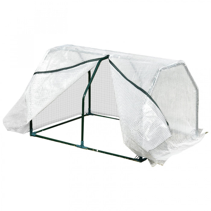 Outsunny 39\" X 28\" X 24\" Portable Mini Greenhouse Pe Grow House With Zipper Door Gardening Plant Cov