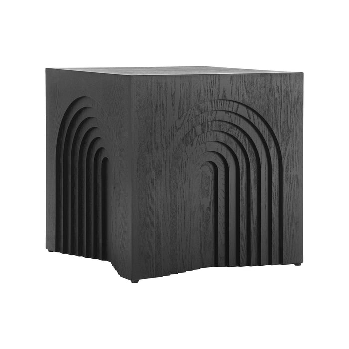 Grace Rustic End Table,Black  