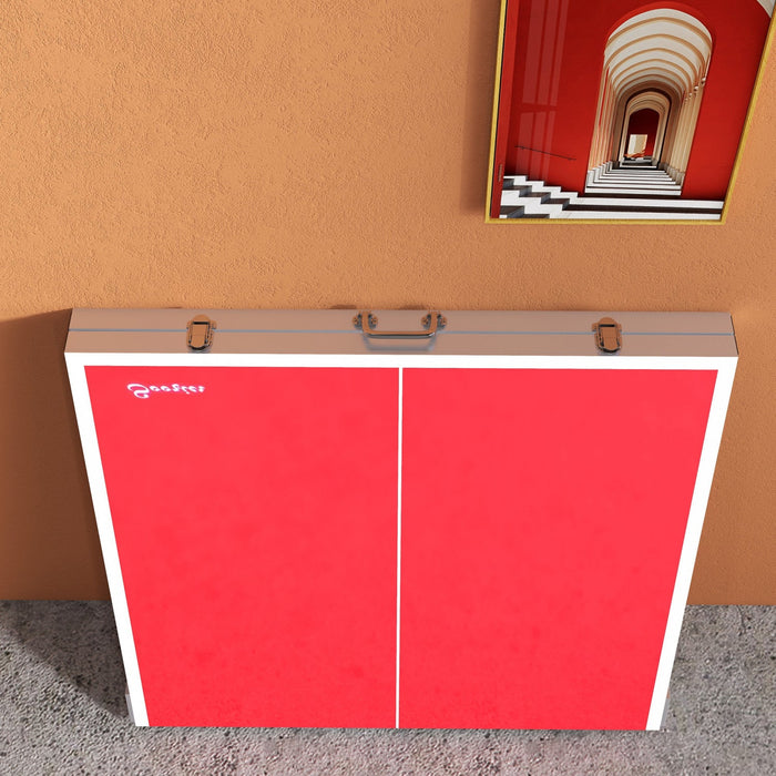 Soozier Ping Pong Table Set With Net Paddles Balls For Outdoor Indoor Red
