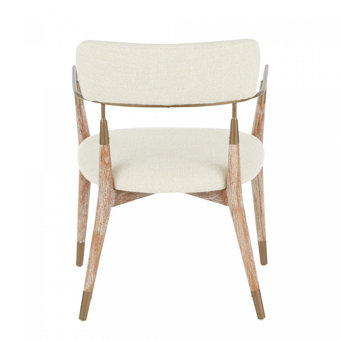 LumiSource Savannah Cream Fabric Contemporary Dining Chair - Set of 2