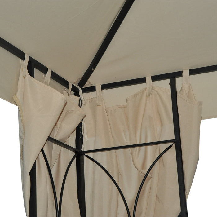 Outsunny 10' X 10' Patio Gazebo Outdoor, Canopy Shelter With Double-tier Roof, Pavilion Sidewalls Fo