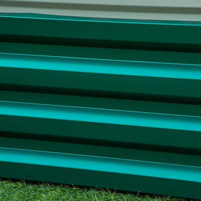 Outsunny 4' X 2' X 1' Raised Garden Bed, Galvanized Steel Planter Box For Vegetables, Flowers, Herbs
