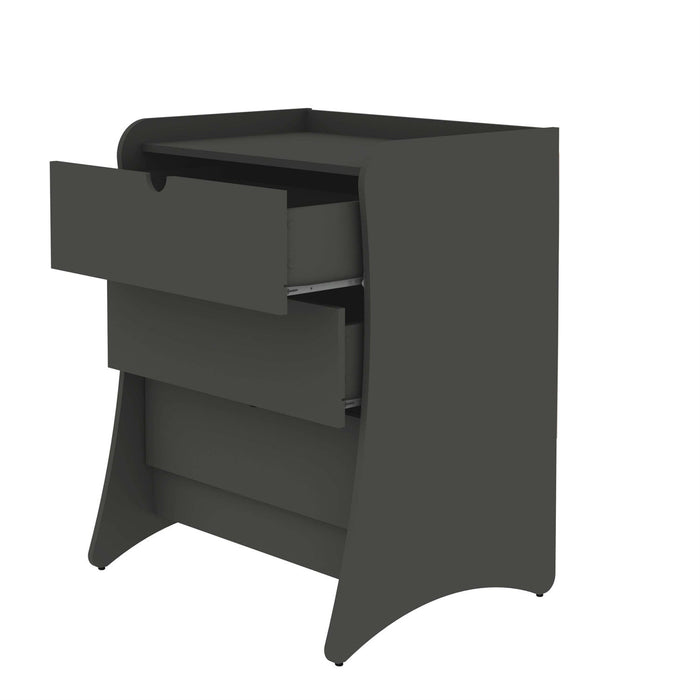 Coney Mid-Century Modern 3-Piece Dresser Set in Charcoal Gray 