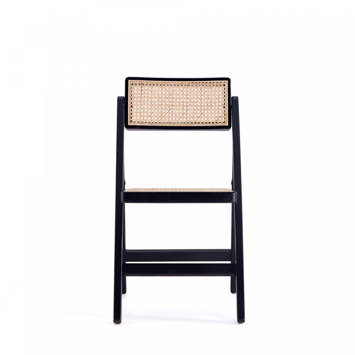 Pullman Industry Chic Wood Folding Chair in Black and Natural - Set of 4 Dining Chair 