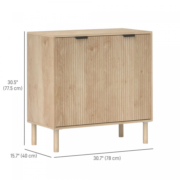 HOMCOM Accent Cabinet, Storage Cabinet with Adjustable Shelf, Oak