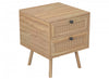 End Table With 2 Drawers - Natural Brown Wood Look 