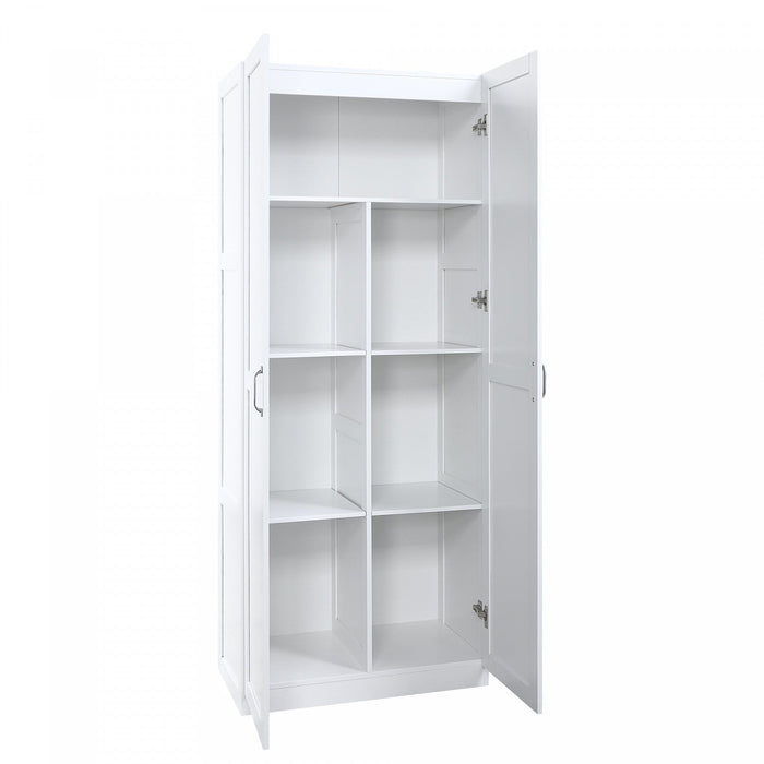 Cornelia Modern 2-Piece Wardrobe Closet in White Armoire 