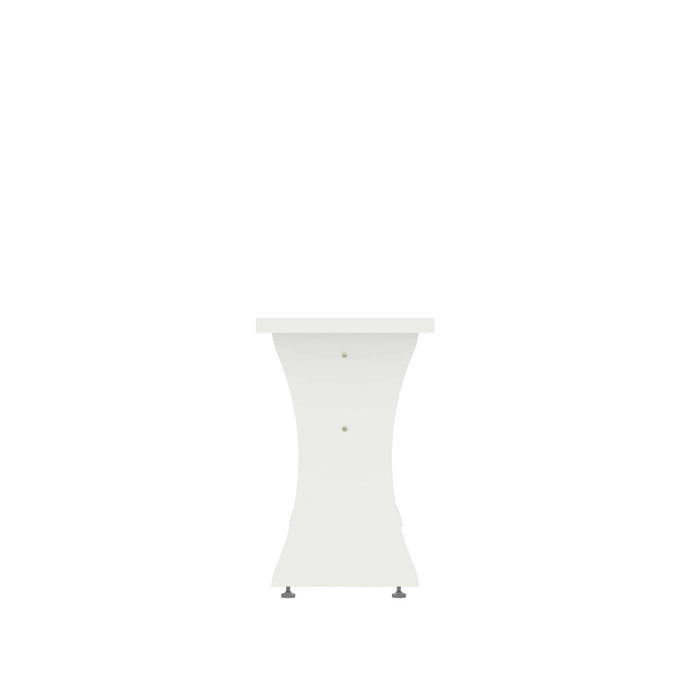 Coney Mid-Century Modern Dining Bench in White - Set of 2 