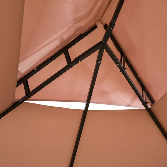 Outsunny 10' X 13' Patio Gazebo, Outdoor 2-tiers Garden Canopy Yard Sunshade Shelter With Curtains, 
