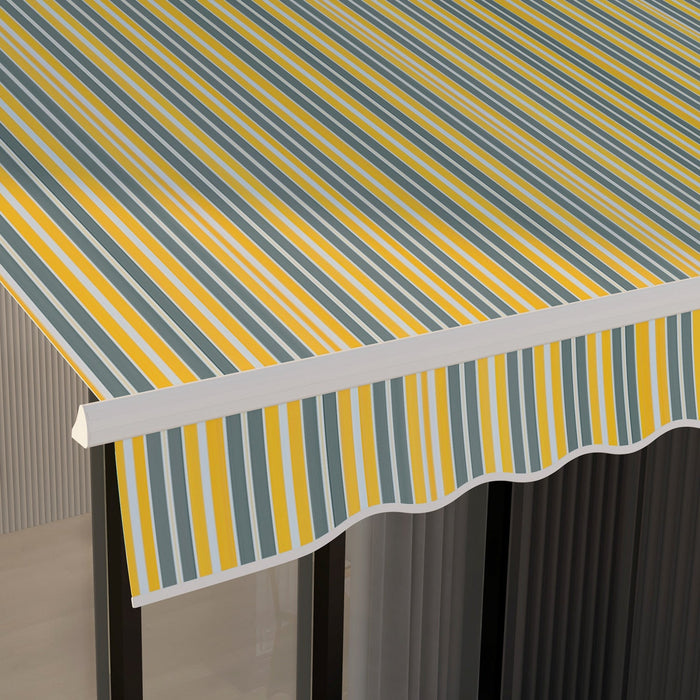 Outsunny 10' X 6.5' Retractable Awning With LED Lights, Uv40+, Yellow/grey