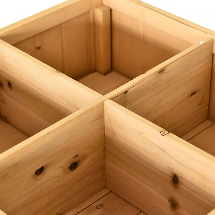 Outsunny 43.25\" X 18\" X 30\" Elevated Wooden Garden Plant Stand Outdoor Raised Natural Flower Bed 8 G
