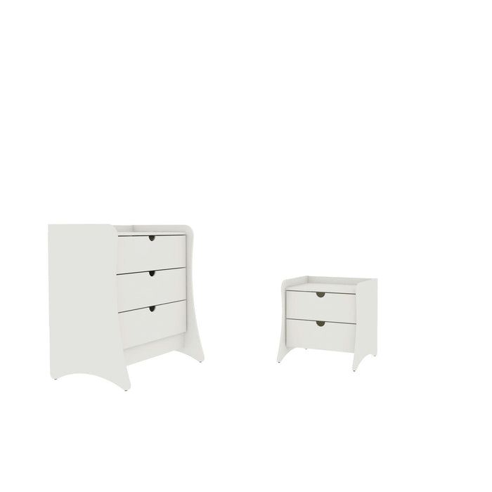 Coney Mid-Century Modern 2-Piece Dresser Set in White 