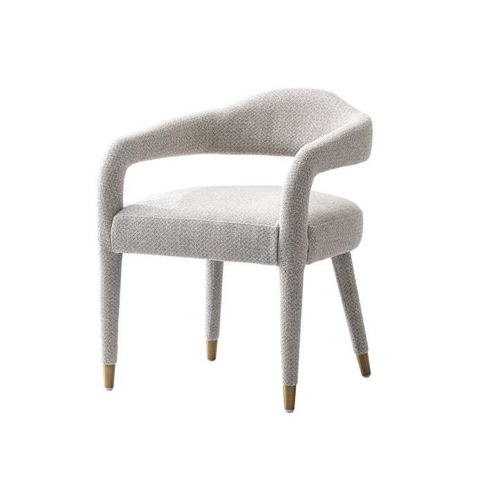 Aspen Mid-Century Modern Upholstered Tweed Armchair in Silver Lining 