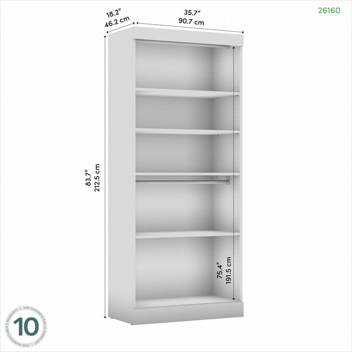 Bestar Pur 36 W Closet Organizer - Bark Grey