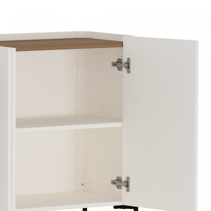 Abbey Modern 67\" Sideboard in Maple and Off White 