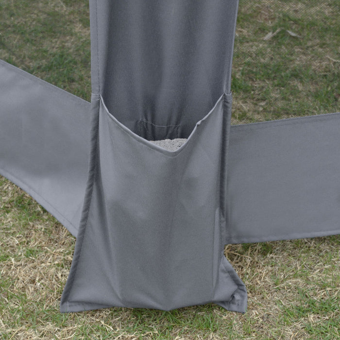 Outsunny 12.5' Pop Up Gazebo Hexagonal Canopy Tent Outdoor Shelter Pavilion Sun Protection With Mesh