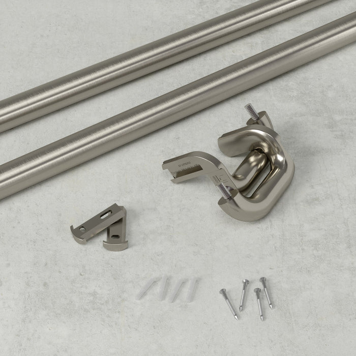 Umbra Twilight Matte Nickel Expandable Blackout 3/4\" Curtain Rod - 66\"-144\" 