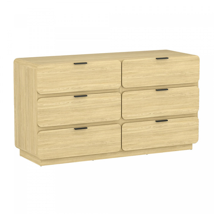 Chrystie Contemporary Modern 60\" Dresser in Natural (6-Drawer) 