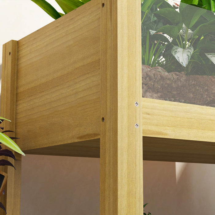 Outsunny Wooden Planter Box Outdoor Raised Planter, 29.5" x 18.1" x 23.8"