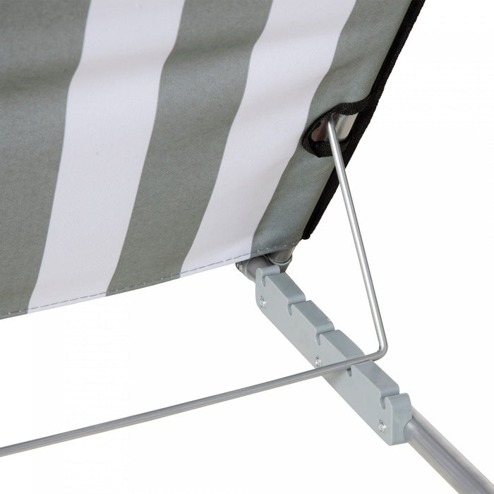 Outsunny 2 Pcs Folding Beach Lounge Chair W/ Pillow, Light Grey