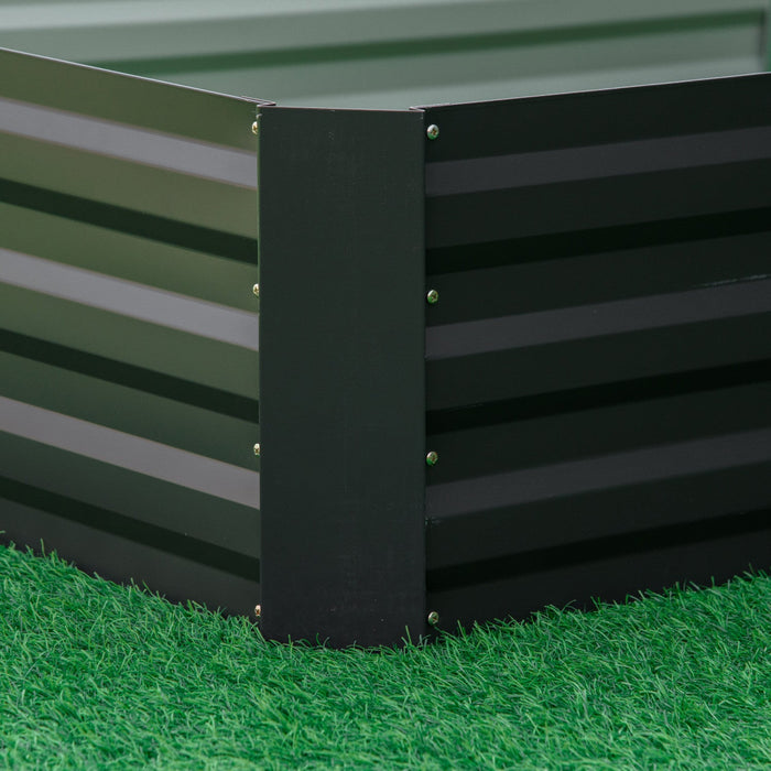 Outsunny 95\" X 36\" X 12\" Galvanized Raised Garden Bed, Metal Elevated Planter Box, Easy Diy And Clea