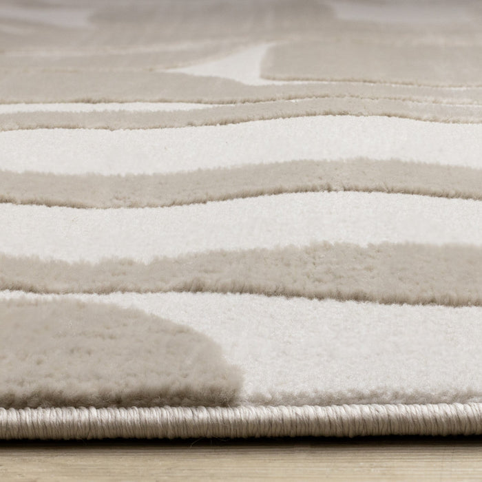 Leopold Modern Mid-Century Beige Cream Area Rug - 6'7\" x 9'6\"