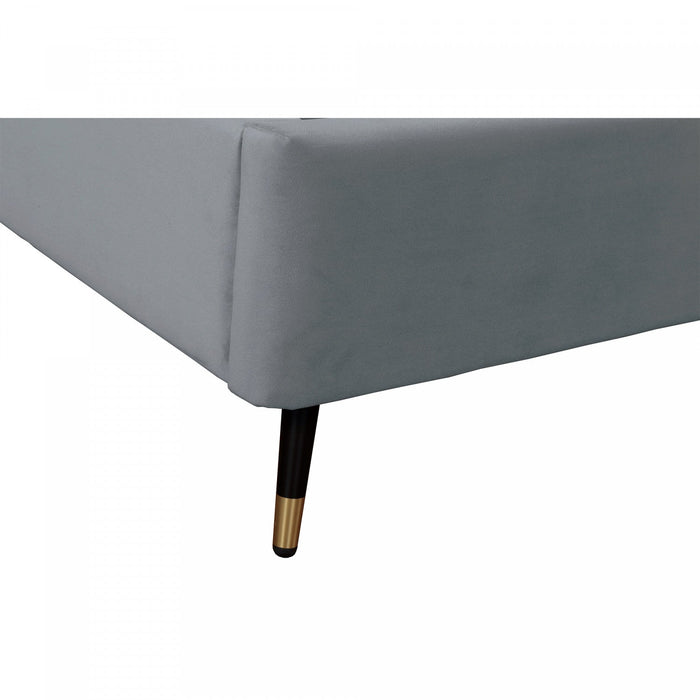 Crosby Modern Upholstered Velvet Queen Bed in Gray 