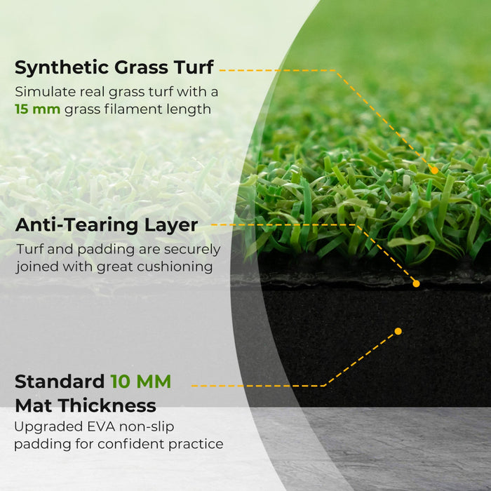 Costway 5 X 4 Ft Golf Hitting Mat Artificial Indoor Outdoor Turf Golf Training Mat 25 Mm