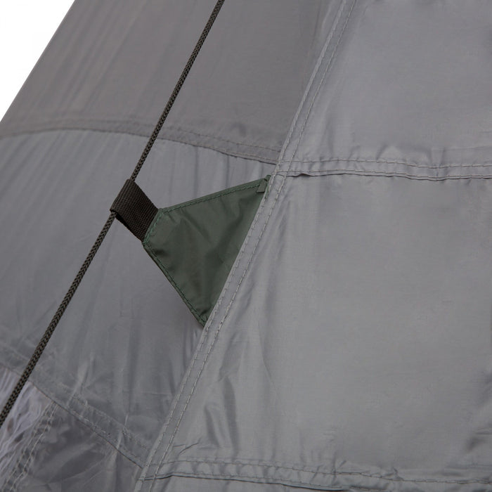 Outsunny 6 Men Teepee Tent, Camping Family Tent With Carrying Bag, Grey