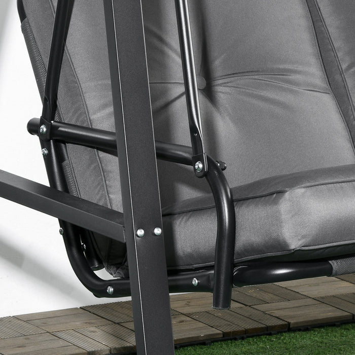 Outsunny 2 Seater Covered Outdoor Swing Chair Porch Swing Bench Lounger Hammock With Removable Cushi