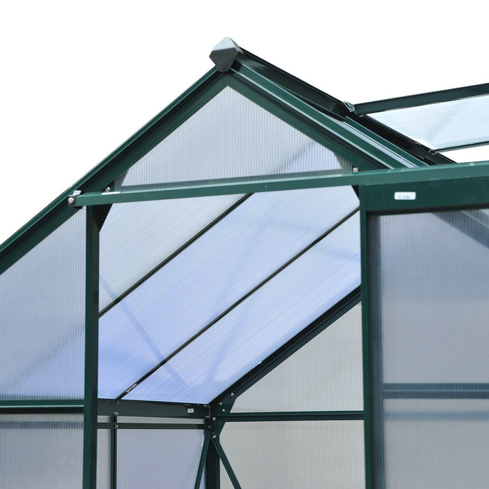 Outsunny 6.2' X 6.3' X 6.6' Clear Polycarbonate Greenhouse Large Walk-in Green House Garden Plants G